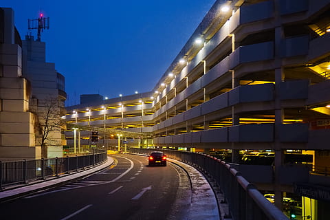 architecture, building, modern, night, city, facade, tourism HD wallpaper