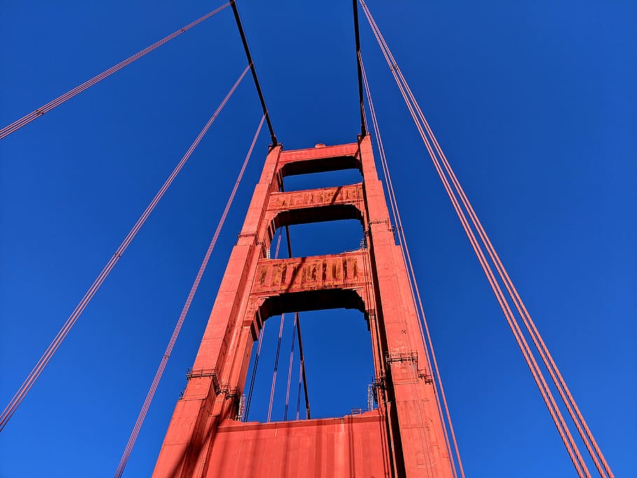 low angle photography of Golden Gate bridge during daytime, pixel google, HD wallpaper