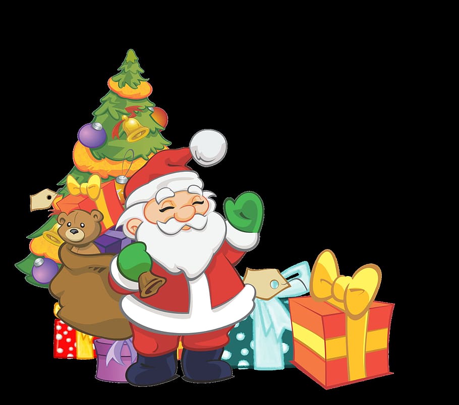 santa, christmas, gift, pack, packing, holiday, multi colored HD wallpaper
