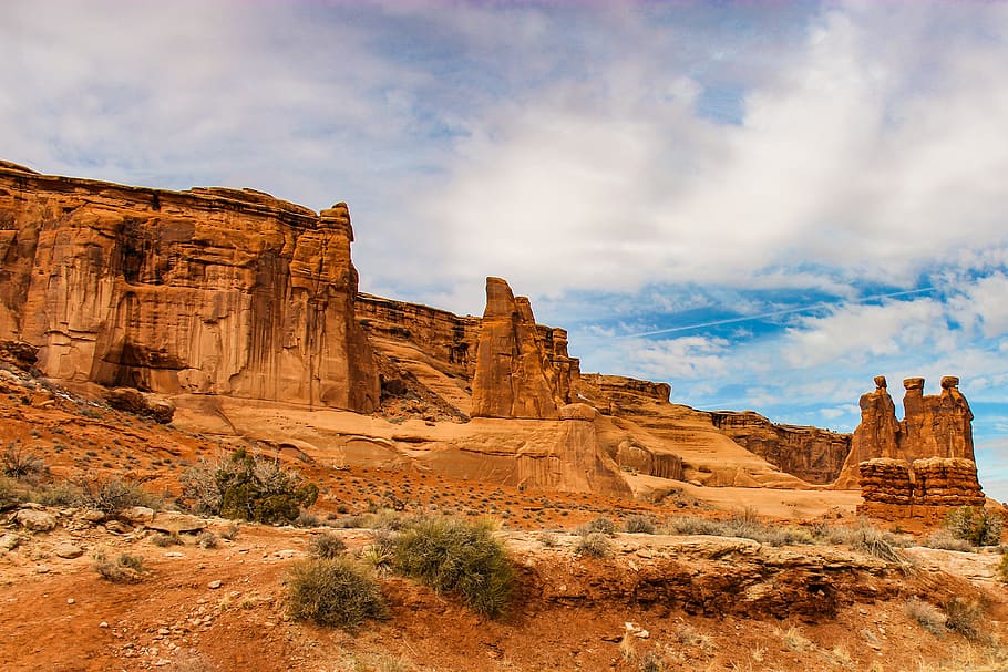 brown rock formation, nature, outdoors, mesa, usa, moab, utah HD wallpaper