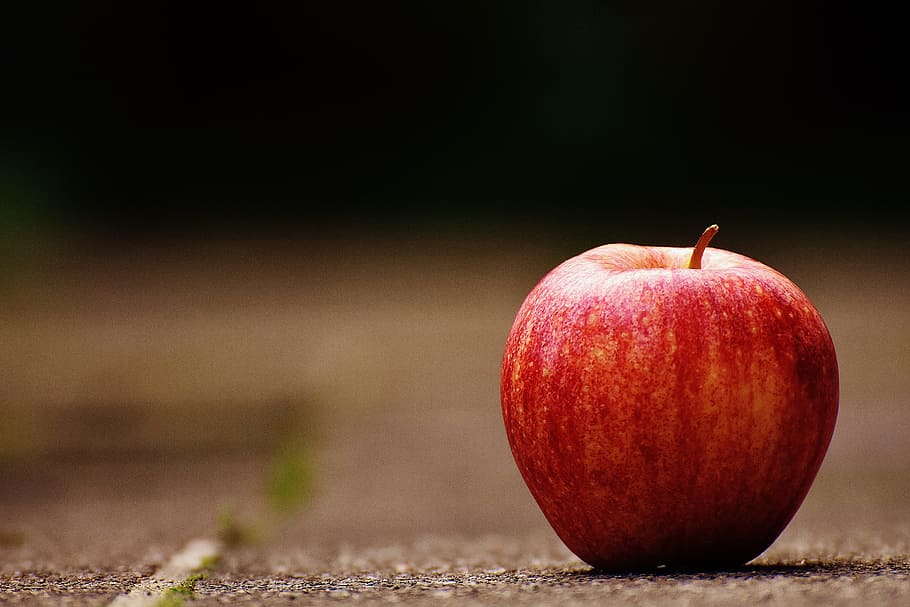 Red apple, close up, fruit, minimal, minimalistic, simple, simplistic, HD wallpaper