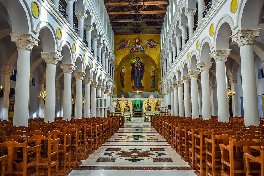 church, interior, architecture, building, religion, christianity HD wallpaper