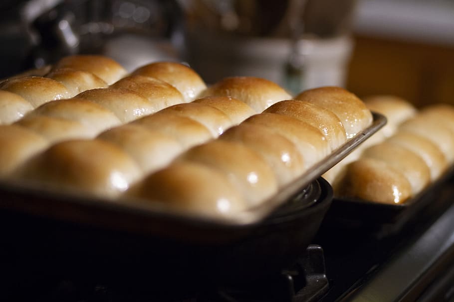 rolls, kitchen, bake, food, eat, bread, delicious, flour, homemade HD wallpaper