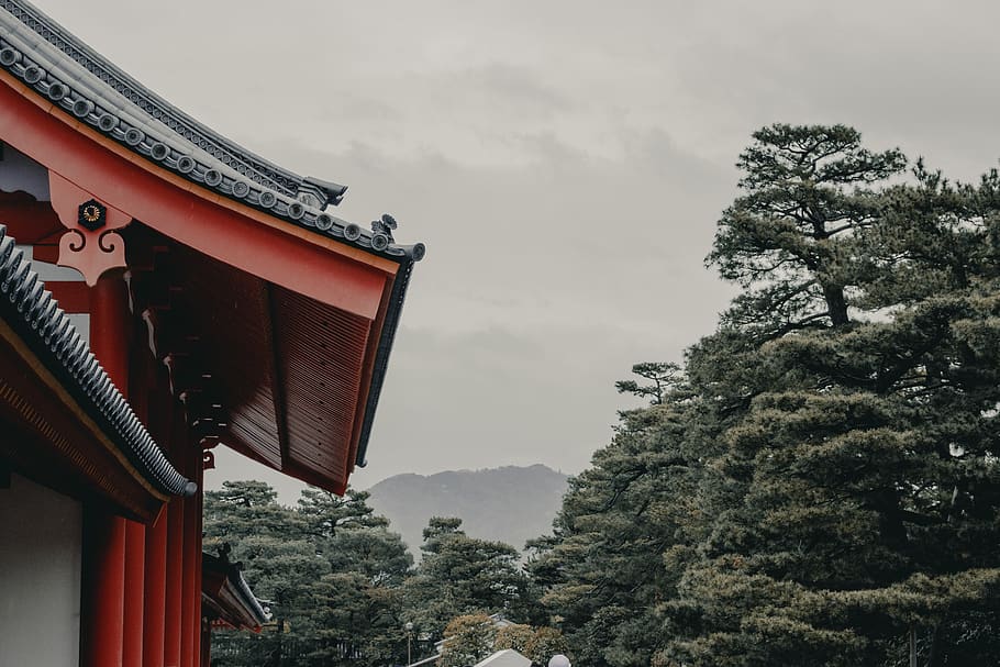 architecture, building, temple, worship, shrine, outdoors, porch HD wallpaper