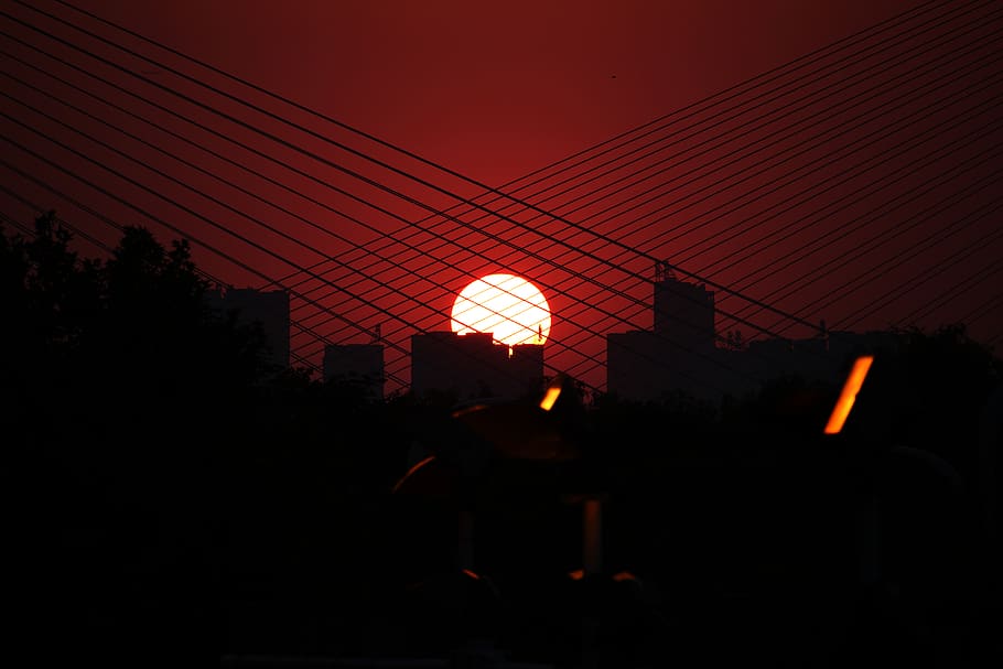 china, wuhan, silhouette, sky, architecture, built structure HD wallpaper
