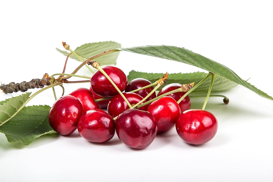 red cherries, cherry, fruit, food, produce, plant, flora, radish HD wallpaper