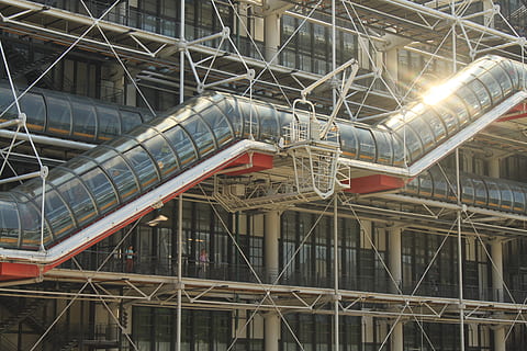 centre pompidou, architecture, structure, staircase, built structure HD wallpaper