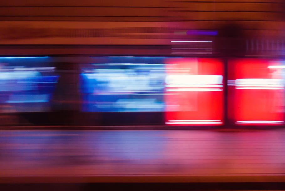 abstract, station, train, motion, colorful, blur, transportation HD wallpaper