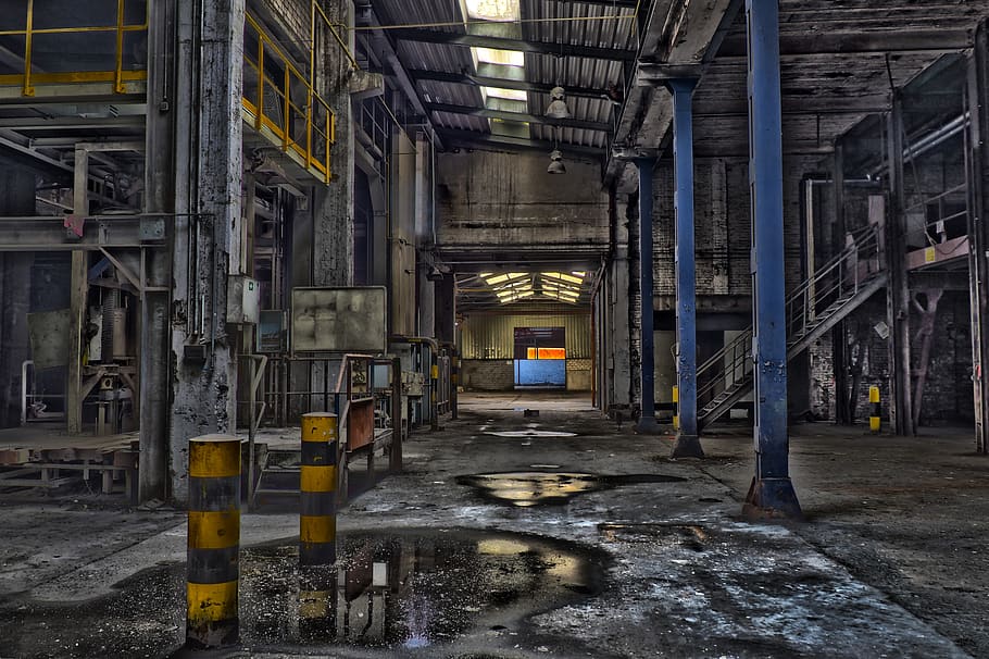 lost places, factory, hall, industry, abandoned, trades hall, HD wallpaper