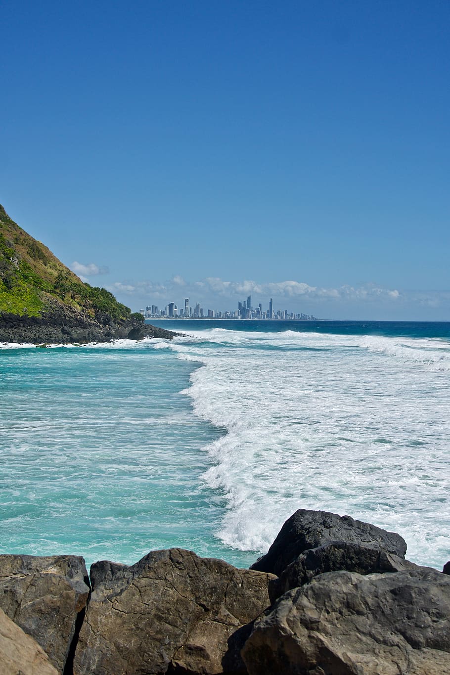 surf, perspective, view, outlook, skyline, coast, beach, sea HD wallpaper