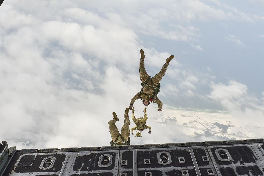 diving, high, height, professional, diver, military, sky, skydiving HD wallpaper