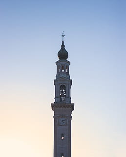 architecture, tower, building, italy, asiago, clock tower, church HD wallpaper
