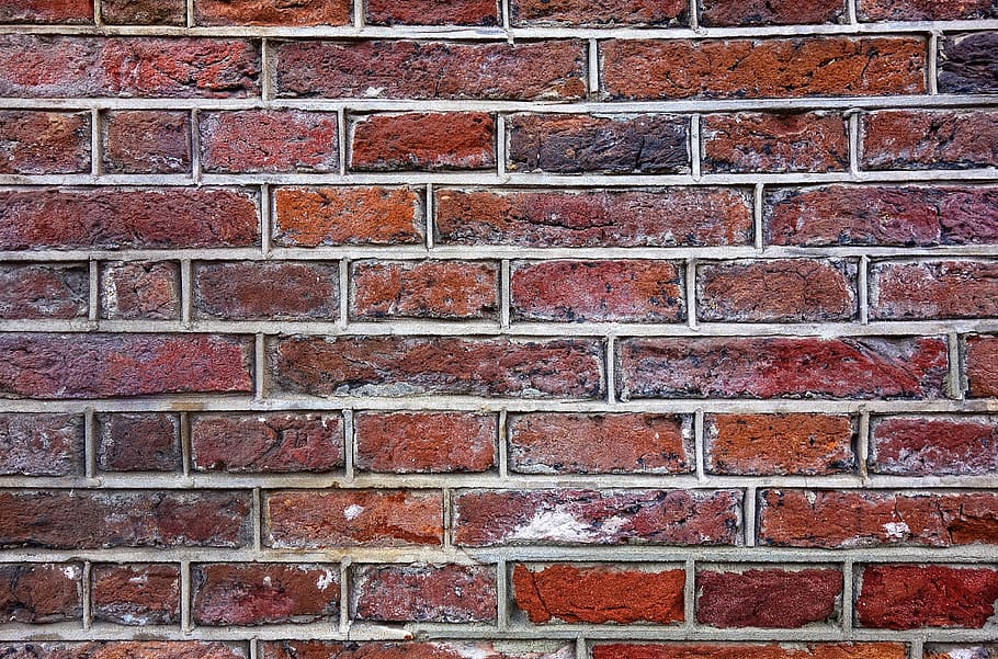 brick wall, red brick wall, masonry, cement, seam, mortar, brick texture HD wallpaper