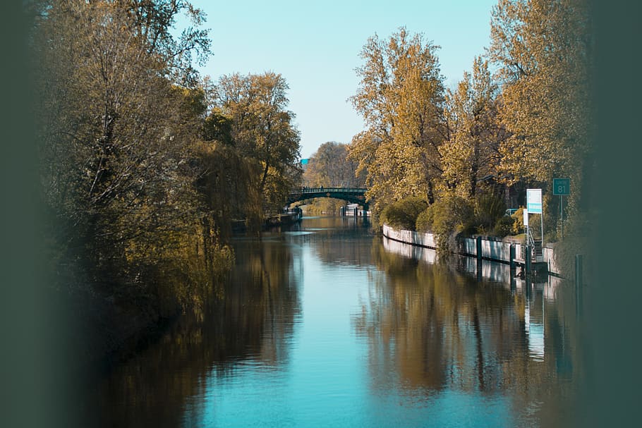 bridge over water, outdoors, architecture, building, nature, castle HD wallpaper