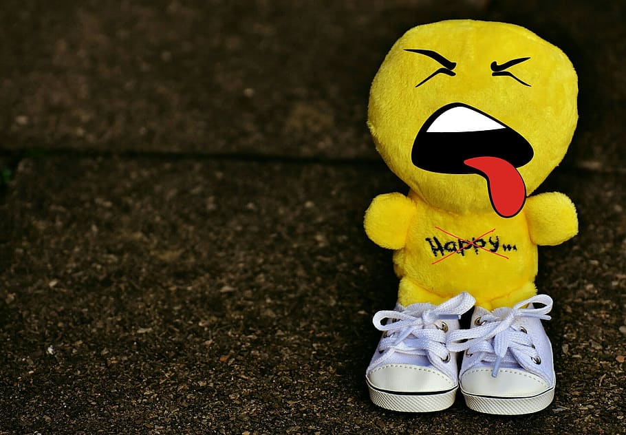 smiley, evil, sneakers, funny, emoticon, emotion, yellow, green, HD wallpaper