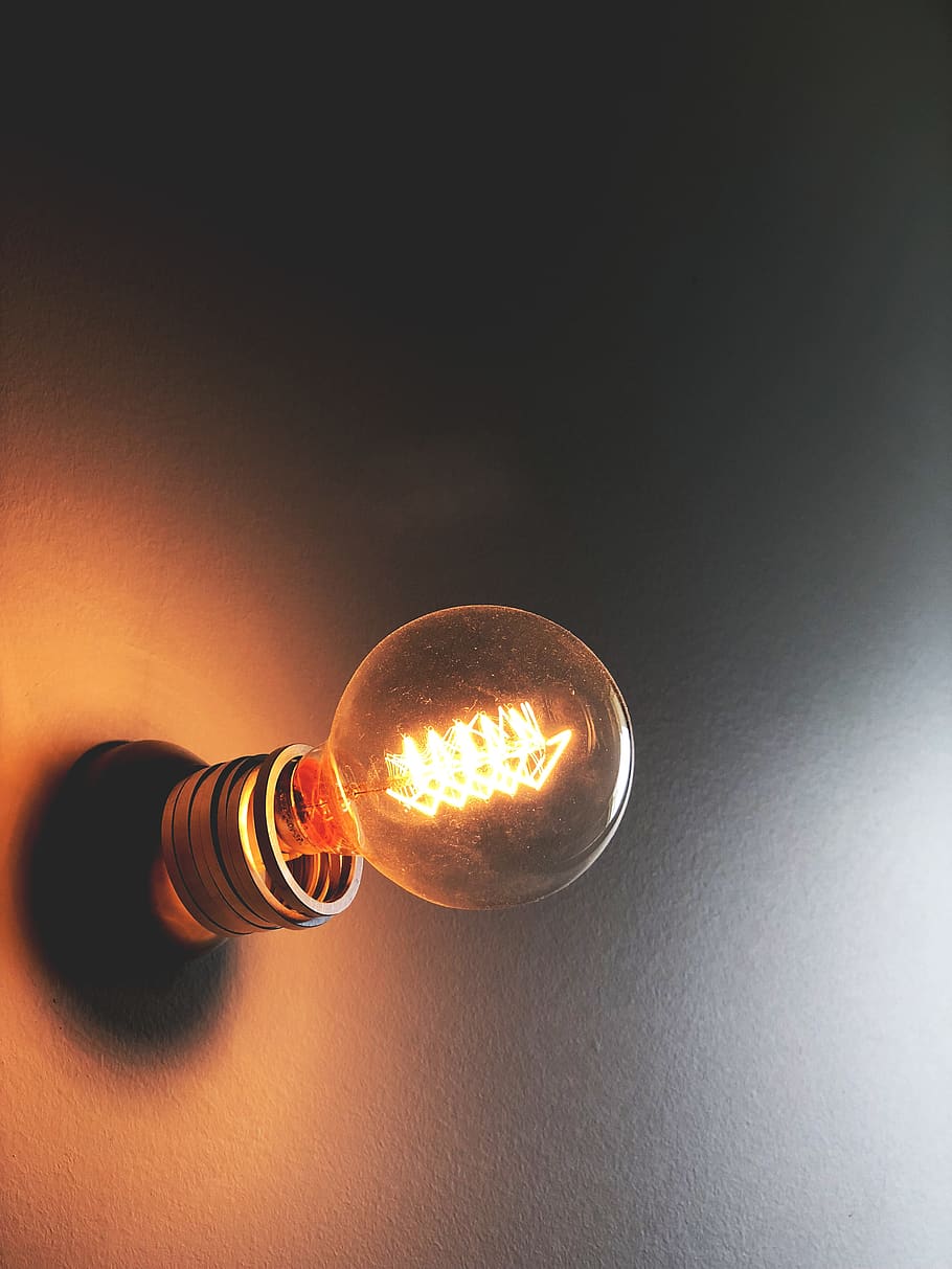 electric, light, bulb, ideas, light bulb, indoors, table, glass - material HD wallpaper