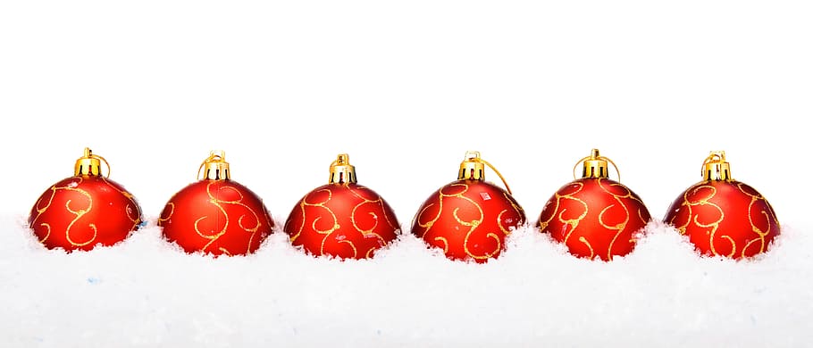 red, ball, bauble, balls, baubles, christmas, close-up, december HD wallpaper