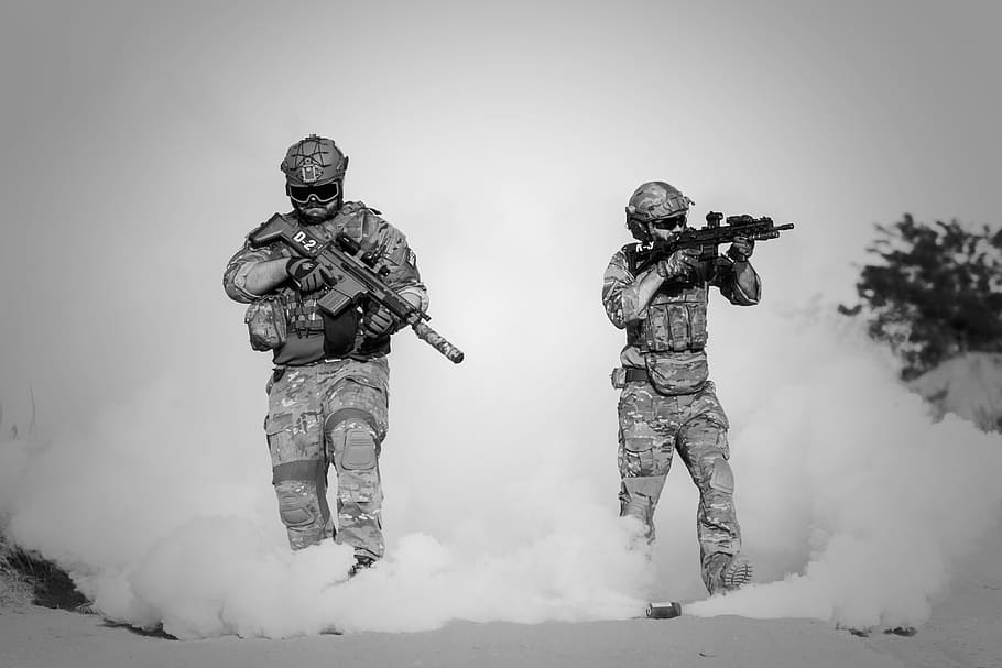 smoke, mission, force, weapon, gun, american, war, warrior HD wallpaper