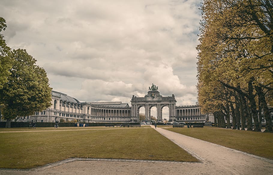 belgium, brussels, trees, park, museum, bruxelles, architecture HD wallpaper