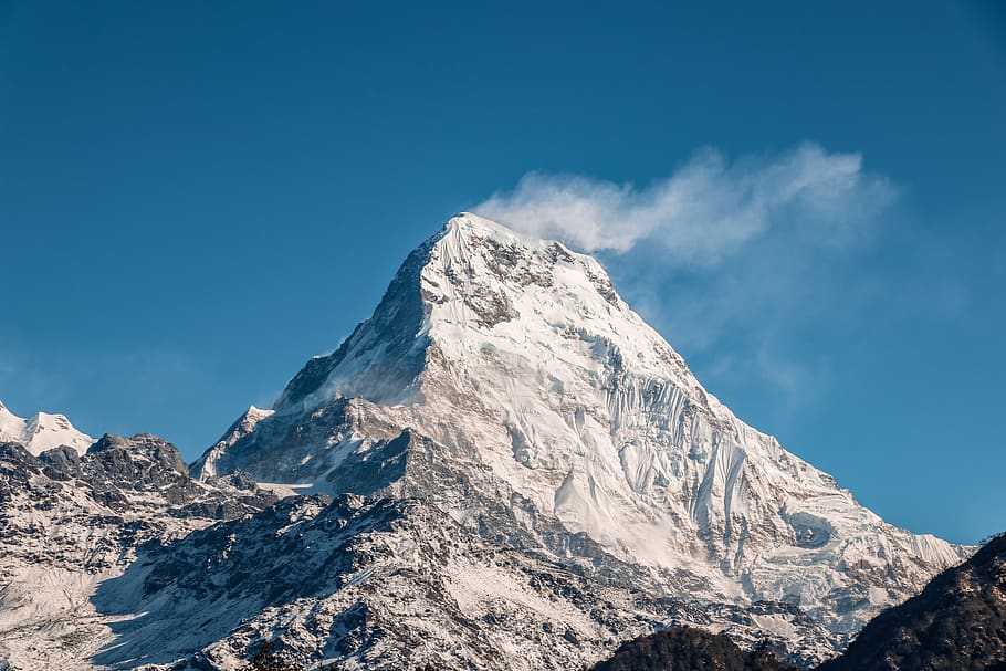 white snow-covered mountain, sky, beauty in nature, scenics - nature HD wallpaper