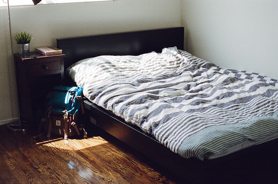 bedroom, sleeping, furniture, interior, white, pillow, lifestyle, HD wallpaper