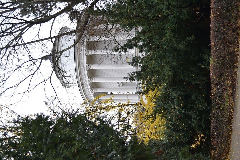 building, architecture, white, poland, trees, park, warsaw HD wallpaper