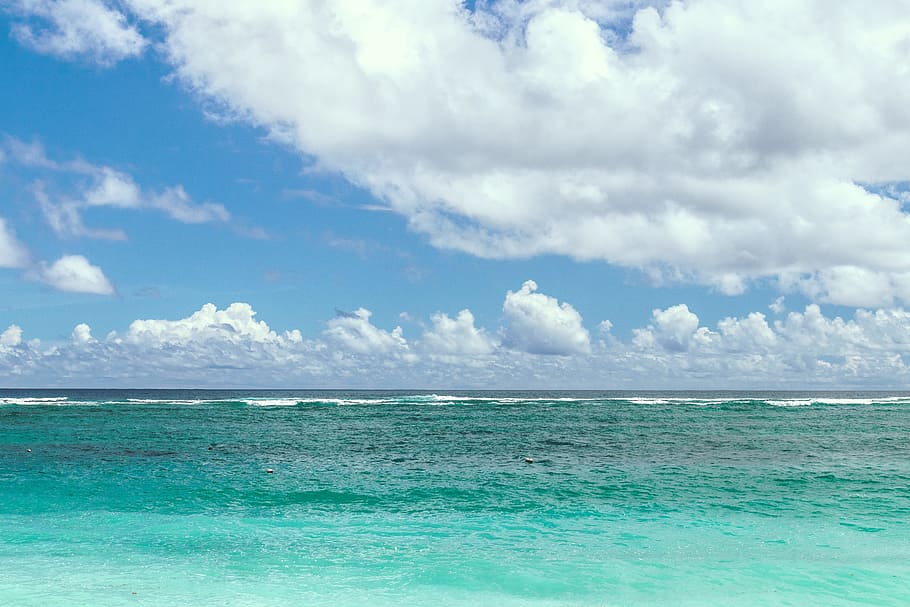 Ocean Under Calm Sky, clouds, daylight, environment, heaven, natural HD wallpaper