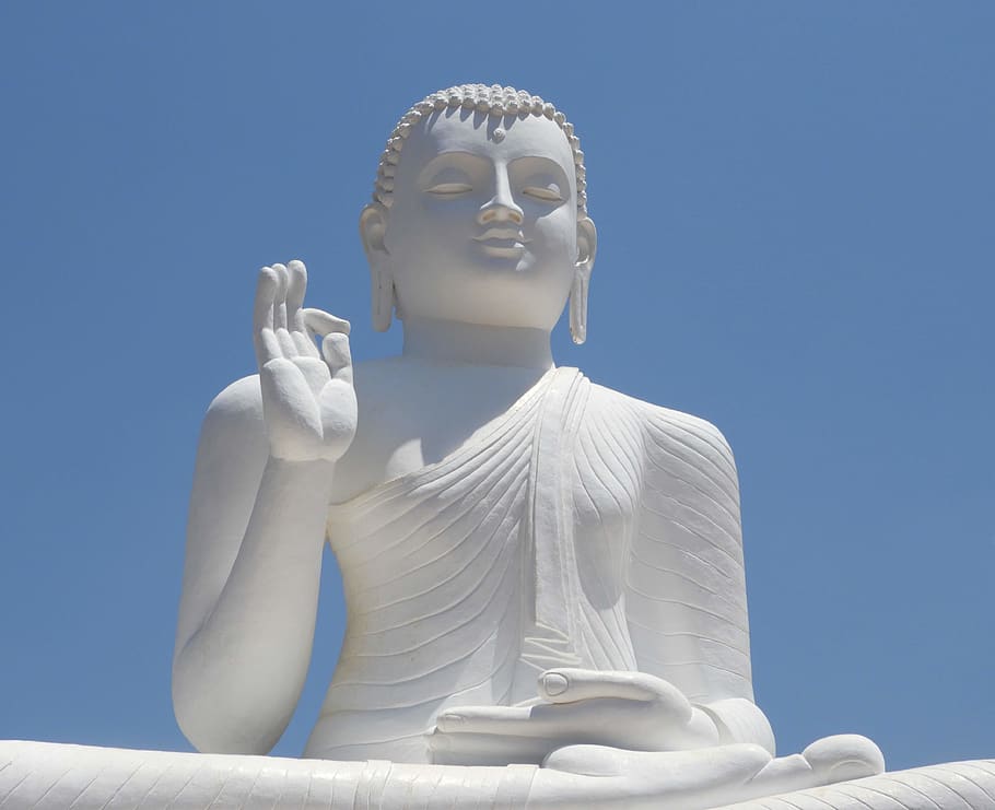 white Buddha statue, human representation, sculpture, art and craft HD wallpaper