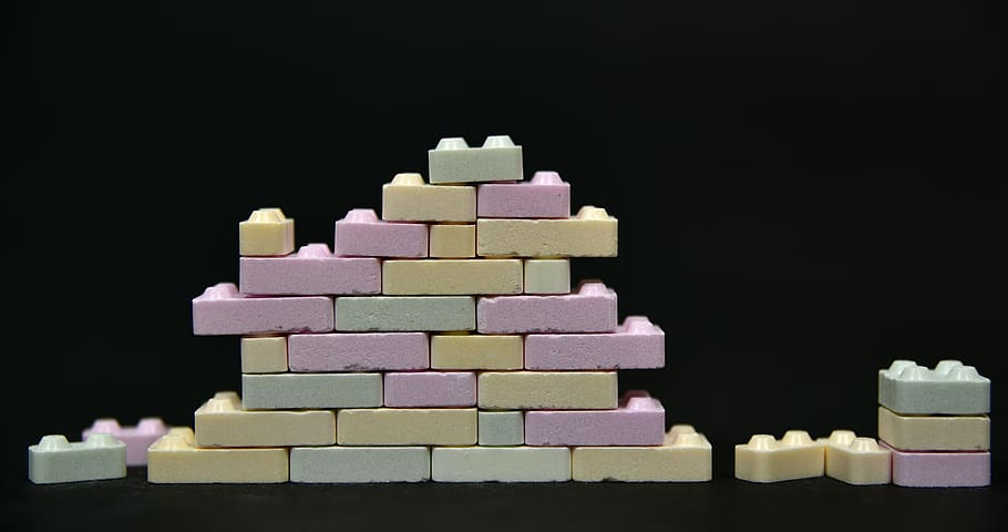 wall, site, build, play stone, colorful, stones, insert, plug-in bricks HD wallpaper