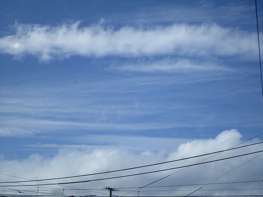 blue, sky, white, clouds, nature, cloud - sky, low angle view HD wallpaper