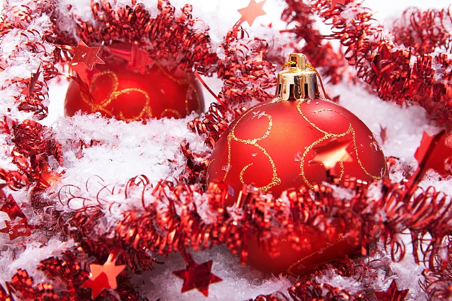 ball, bauble, red, celebrate, christmas, close-up, closeup HD wallpaper
