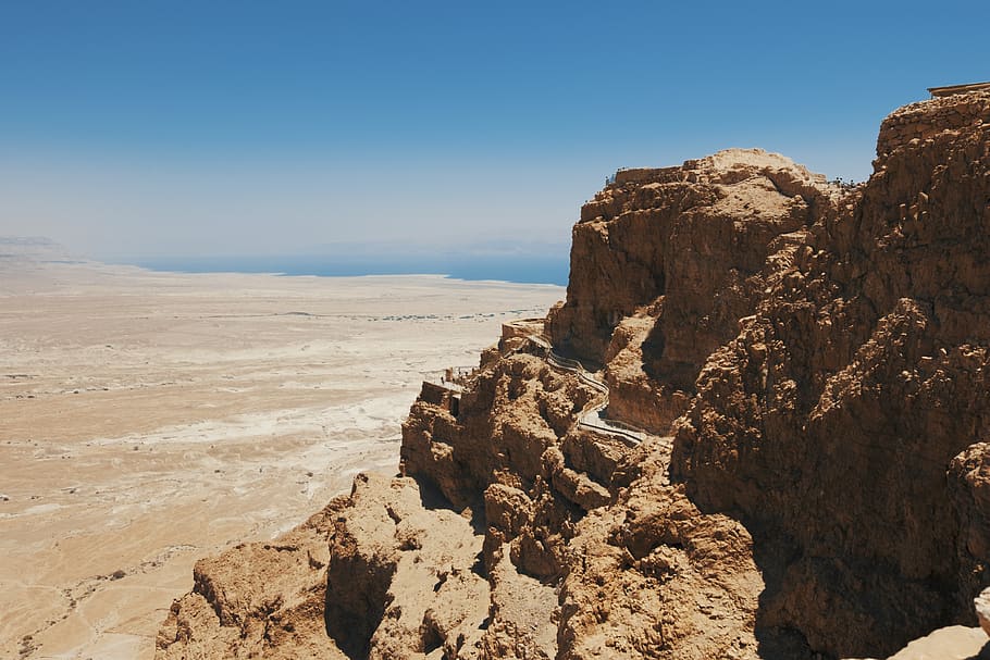 israel, masada, sky, beauty in nature, scenics - nature, rock formation