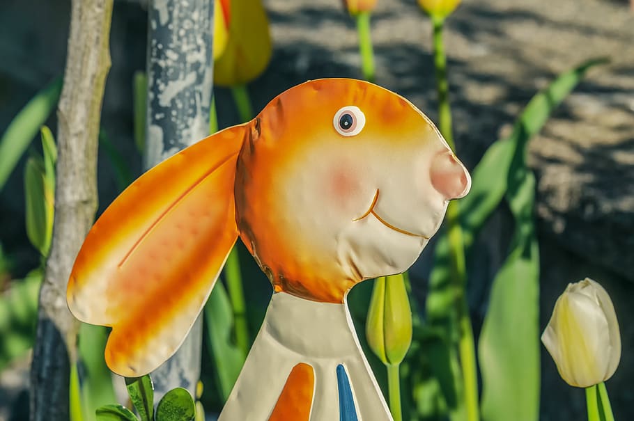 easter theme, easter bunny, figure, hare, cute, color, easter decoration HD wallpaper