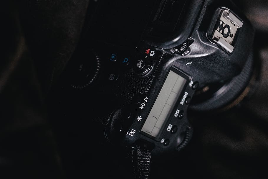 black digital DSLR camera menu panel, electronics, digital camera HD wallpaper