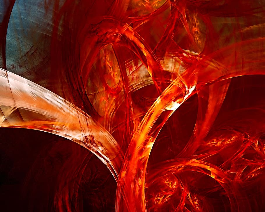 fractal, red, abstract, background, decoration, ornament, color HD wallpaper