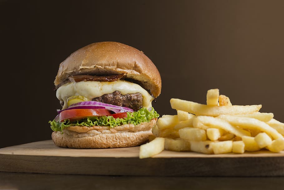 burger, snack, crisp, brown, fast food, handmade, sandwich, HD wallpaper