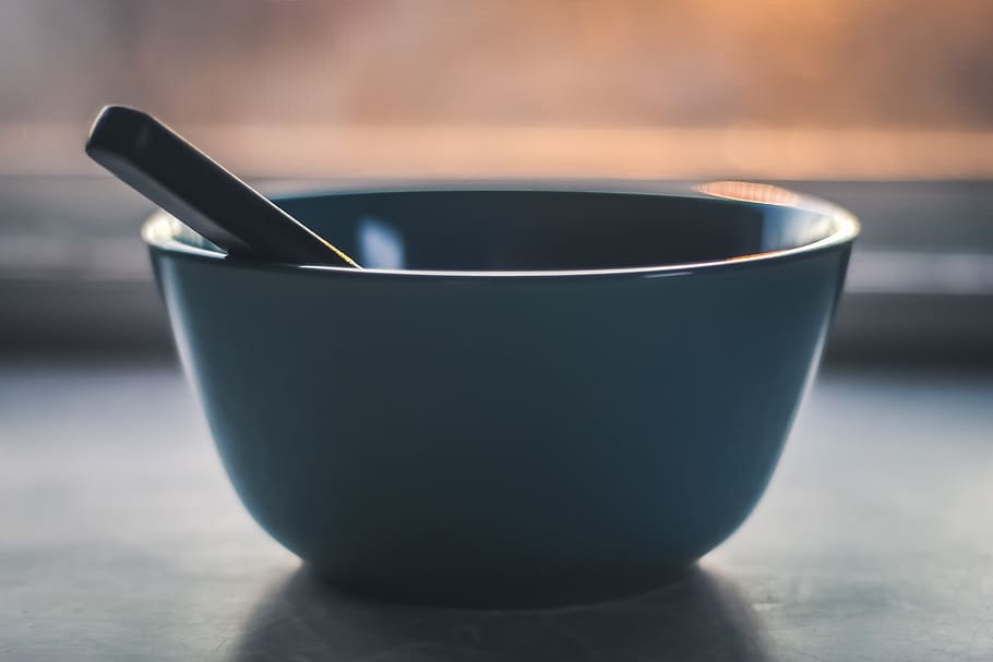 Shallow Focus Photography of Gray Bowl, blur, close-up, container HD wallpaper
