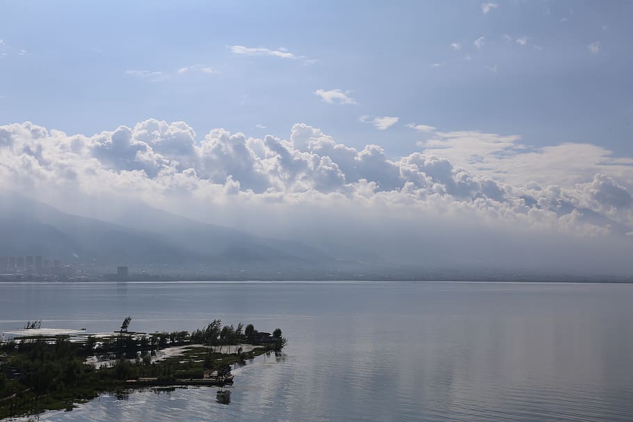 dali, china, cloud, scene, lake, water, sky, cloud - sky, scenics - nature HD wallpaper