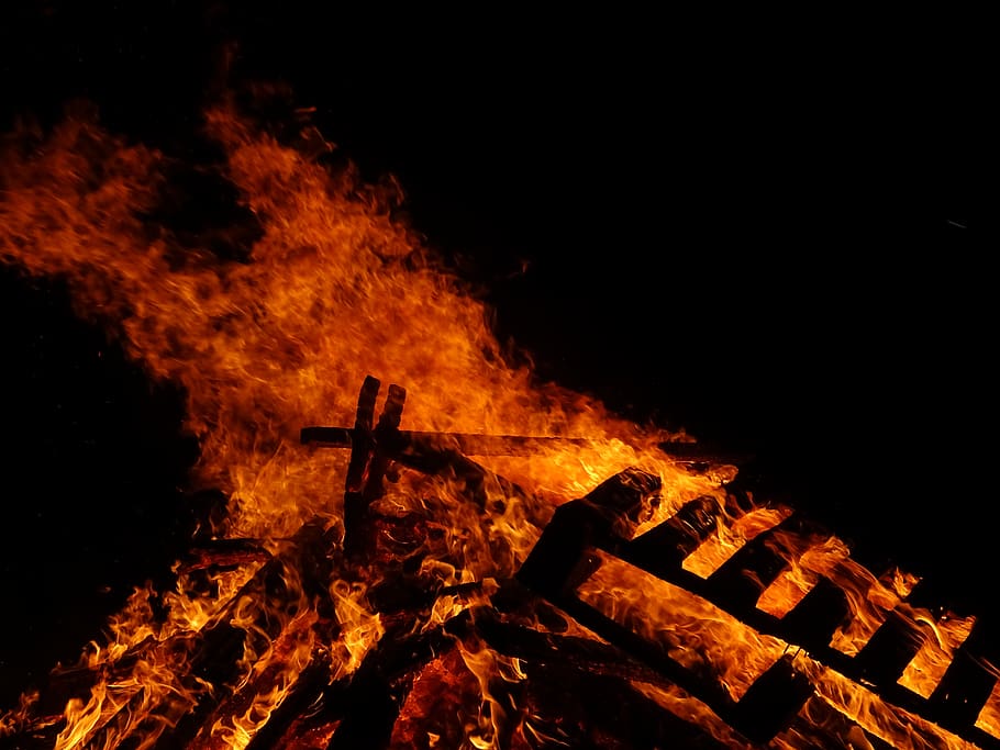 fire, easter, night, burning, heat - temperature, fire - natural phenomenon HD wallpaper