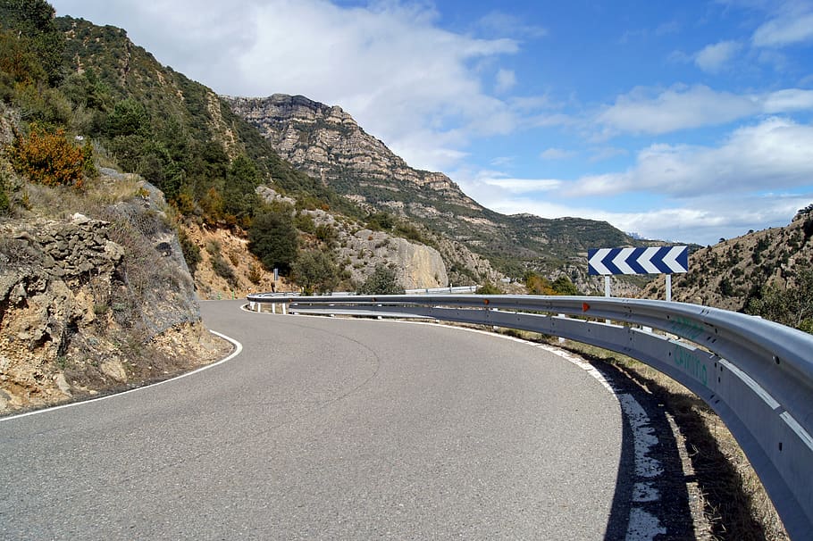 gray road under sunny sky, way, tarmac, asphalt, vehicle, transportation HD wallpaper