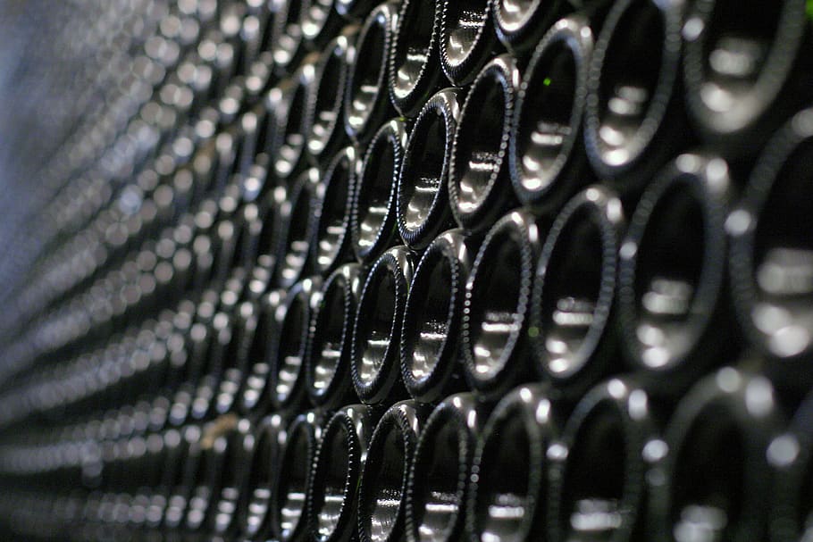 wine cellar, wine bottle, in a row, selective focus, indoors HD wallpaper