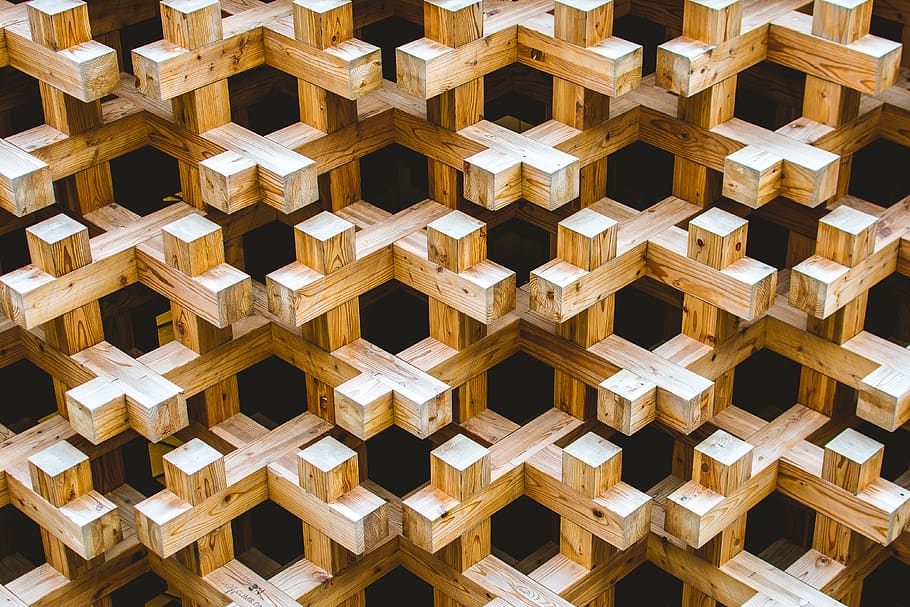 architecture, structure, design, pattern, abstract, wood, full frame HD wallpaper