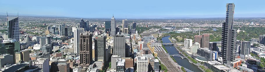 panorama, melbourne, city, construction, architecture, urban HD wallpaper