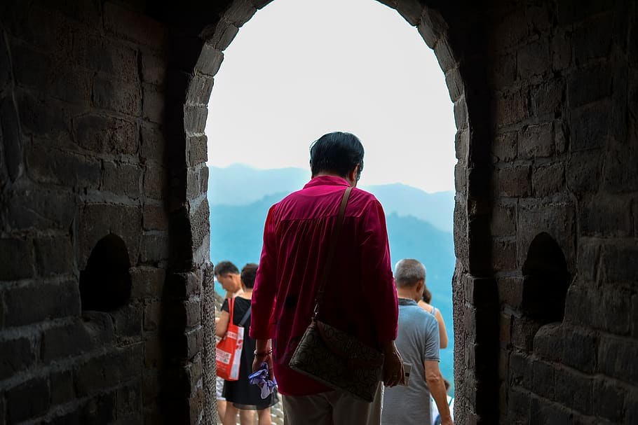 china, great wall, arch, architecture, real people, rear view HD wallpaper
