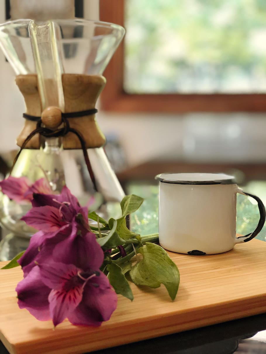 White Ceramic Mug on Brown Table, beverage, blur, breakfast, close-up HD wallpaper