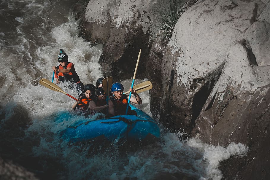 adventure, river, rafting, kayak, landscape, nature, fun, canoe, HD wallpaper