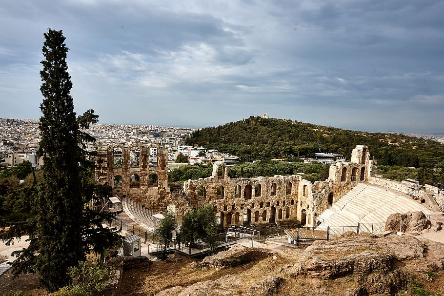 Odeon of Herodes Atticus, acropolis, ancient, antique, archaeology, HD wallpaper