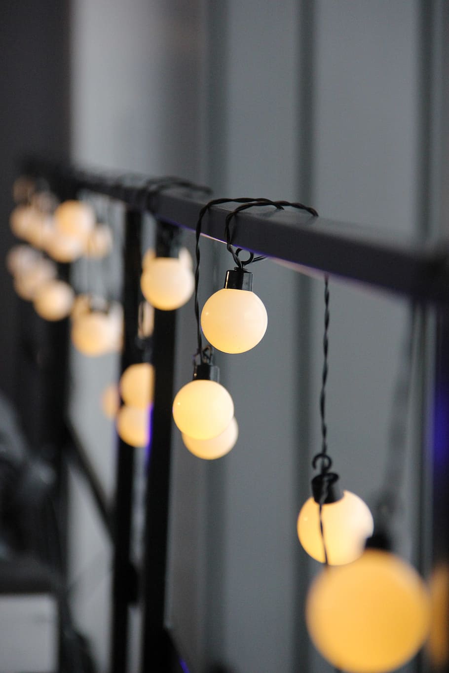 Selective Focus Photo of String Lights, hanging, indoors, lighting equipment HD wallpaper