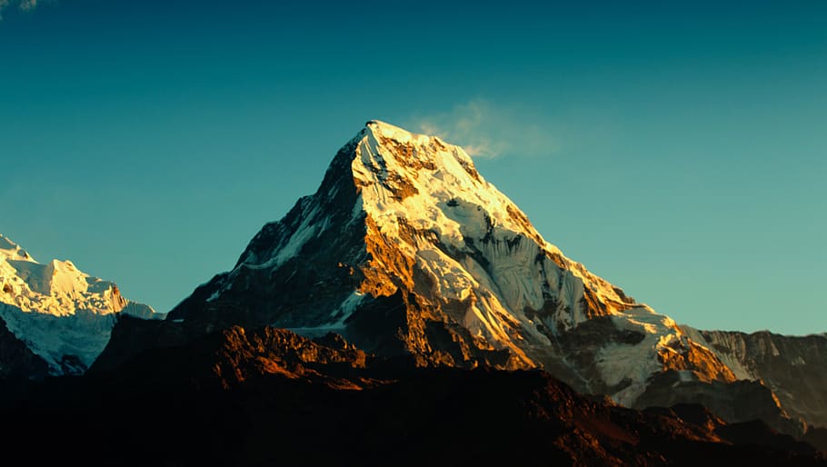 annapurna, mountain, himalaya, nepal, trekking, himalayas, rock, HD wallpaper