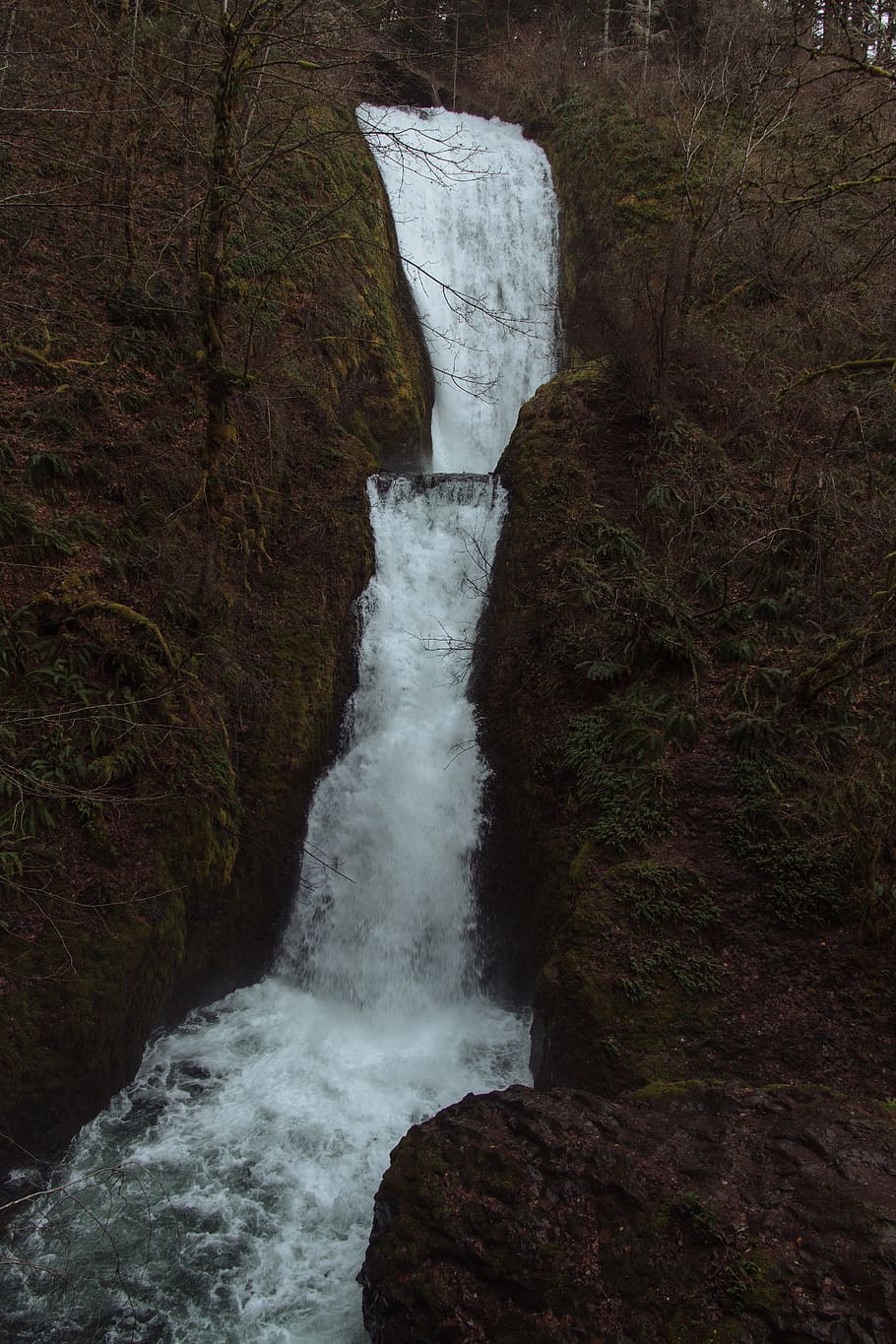 waterfalls during daytime, rock, motion, rock - object, scenics - nature HD wallpaper
